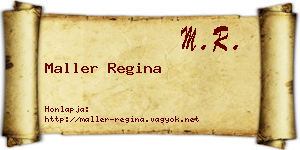 Maller Regina névjegykártya